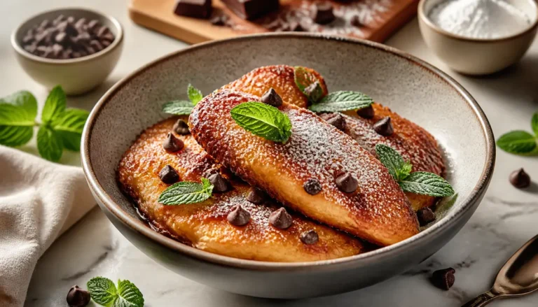A close up of a golden brown and crispy bang bang salmon dish served in a white bowl as a delicious Fish Recipes Dinner Idea: Crispy Bang Bang Salmon Bites.