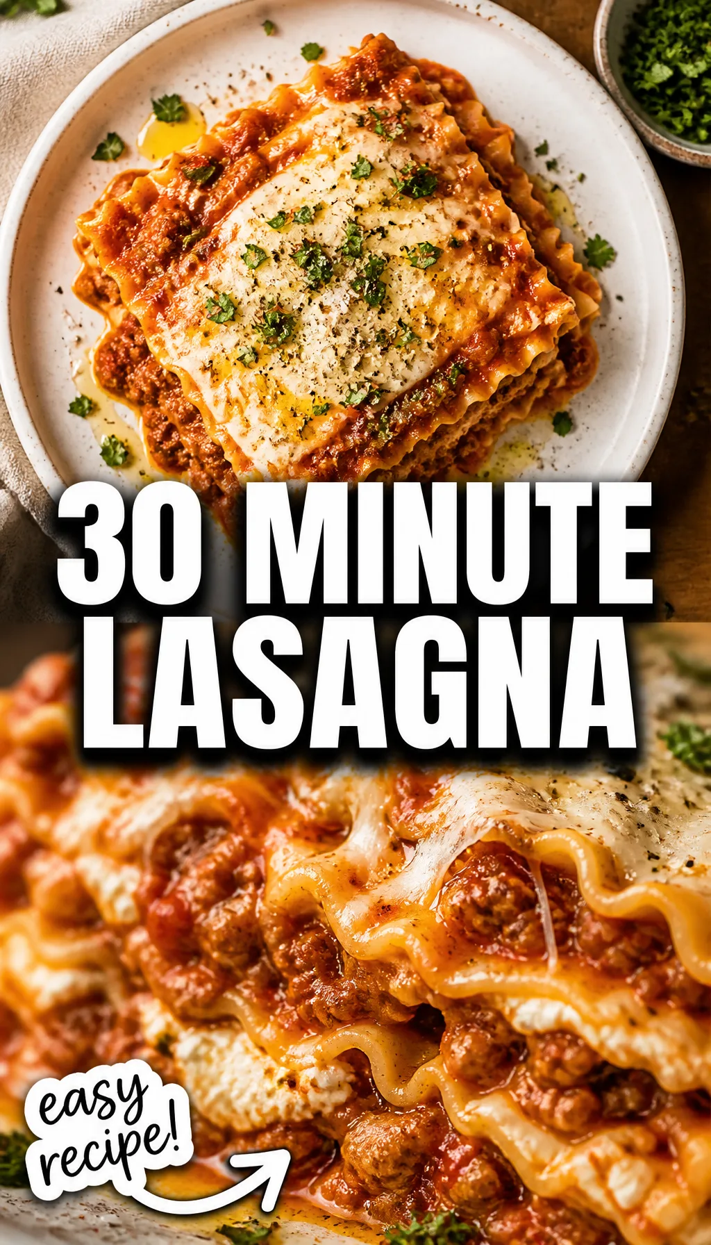 Pin 30 MINUTE EASY LASAGNA RECIPE PERFECT 1-POT on Pinterest